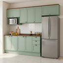 Ver imagem 1 de Cozinha Completa Modulada 6 Peças 100% MDF 3 Armários Aéreos, Nicho para Micro-Ondas e 2 Balcões com