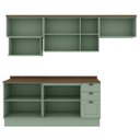 Ver imagem 6 de Cozinha Completa Modulada 6 Peças 100% MDF 3 Armários Aéreos, Nicho para Micro-Ondas e 2 Balcões com