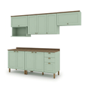 Ver imagem 3 de Cozinha Completa Modulada 6 Peças 100% MDF 3 Armários Aéreos, Nicho para Micro-Ondas e 2 Balcões com