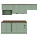 Ver imagem 3 de Cozinha Modulada Completa 6 Peças 100% Mdf Americana Provençal com Tampo e Rodapé Iluminata