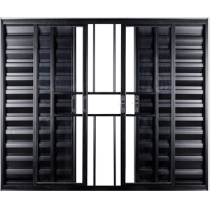 Janela de Aluminio Veneziana 6 Folhas com Grade Linha Leve:1,00 X 1,00/preto