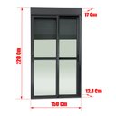 Ver imagem 4 de Porta Correr Integ.2F.Móveis 220 x 150 Elite c/Fecho Autom V.Liso Preto Brimak