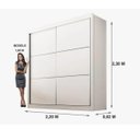 Ver imagem 2 de Guarda Roupa Cancun 2 Portas 100%mdf Branco - Ddoro