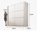 Ver imagem 2 de Guarda Roupa Cancun 2 Portas 100%mdf Branco - Ddoro