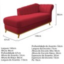 Ver imagem 4 de Kit Diva Recamier Vanessa 140cm Lado Esquerdo e 02 Poltronas Laura Suede - Doce Sonho Móveis RECAMIE