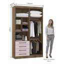 Ver imagem 2 de Guarda-roupa Modulado 134,5cm 4 Portas 4 Gavetas Paris Luciane