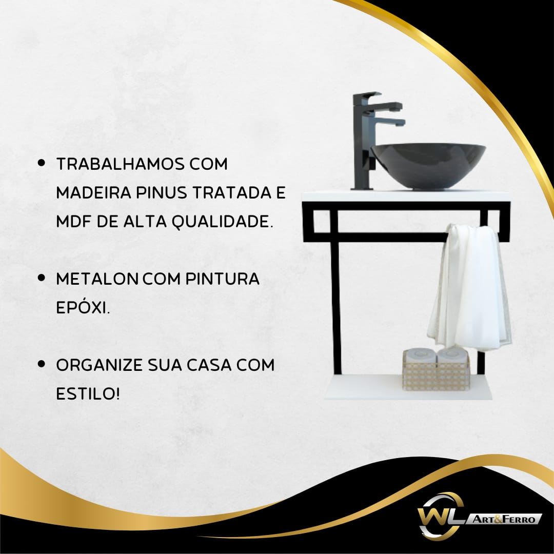 Gabinete para Banheiro Mdf Branco - 5