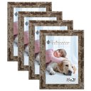Ver imagem 1 de Kit 4 Molduras Porta Retrato 15X21 Marrom