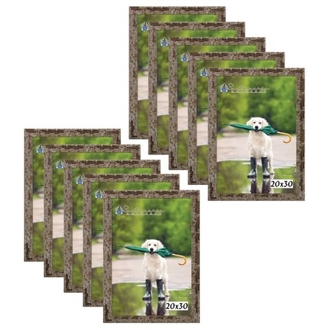 Kit 10 Molduras Porta Retrato 20X30 Marrom