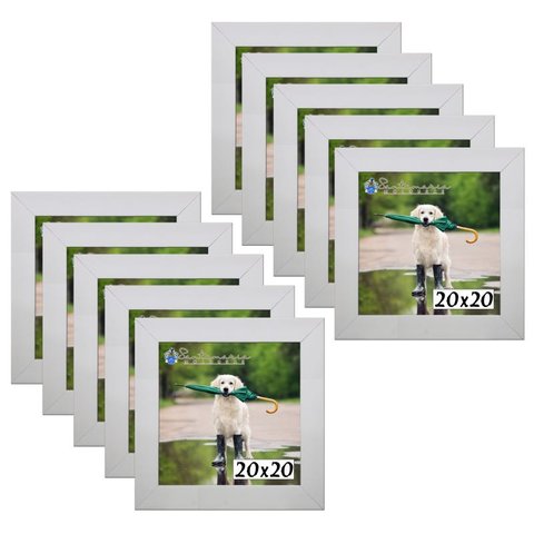 Kit 10 Porta Retrado Molduras 20x20 Branco