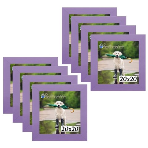 Kit 8 Porta Retrado Molduras 20x20 Lilás