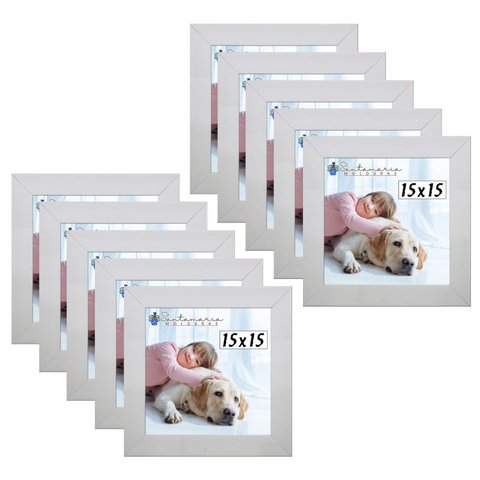 Kit 10 Porta Retrado Molduras 15x15 Branco