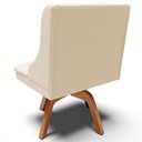 Ver mais imagens de Kit 6 Cadeiras Decorativas Sala de Jantar Base Fixa de Madeira Firenze Suede Grafite/castanho