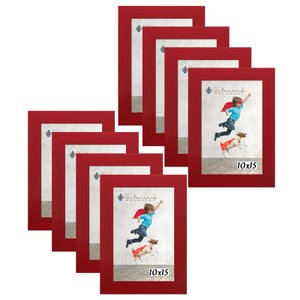 Kit 8 Molduras Porta Retrato 10X15 Vermelho