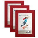 Ver imagem 1 de Kit 3 Molduras Porta Retrato 10X15 Vermelho