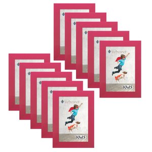Kit 10 Molduras Porta Retrato 10X15 Rosa