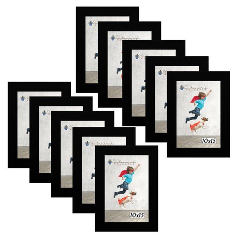 Kit 10 Molduras Porta Retrato 10X15 Preto