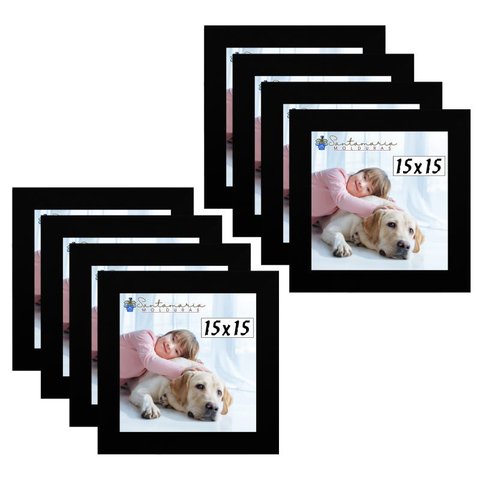 Kit 8 Porta Retrado Molduras 15x15 Preto