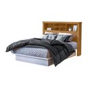 Ver imagem 3 de Cabeceira Casal Zenit 1.40 Nature com Nichos Fixação no Box MDF-MDP Marrom Casah