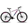 Bicicleta Mtb Aro 29 Kog 21 Velocidades com Freios a Disco Cor:branco+rosa;tamanho:19 - 1