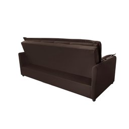 Sofá Cama 3 Lugares 2,00m Suede Vienna Marrom - 6