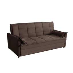 Sofá Cama 3 Lugares 2,00m Suede Vienna Marrom - 3