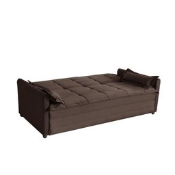 Sofá Cama 3 Lugares 2,00m Suede Vienna Marrom - 5