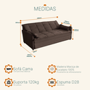 Ver imagem 7 de Sofá Cama 2,00m 3 Lugares Suede Vienna Marrom