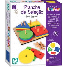 Brinquedo Pedagogico Madeira Prancha de Selecao 16pcs - 6