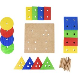 Brinquedo Pedagogico Madeira Prancha de Selecao 16pcs - 4
