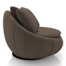 Poltrona Decorativa Redonda Giratória com Almofadas Saphire M22 Veludo Marrom - Mpozenato - 8