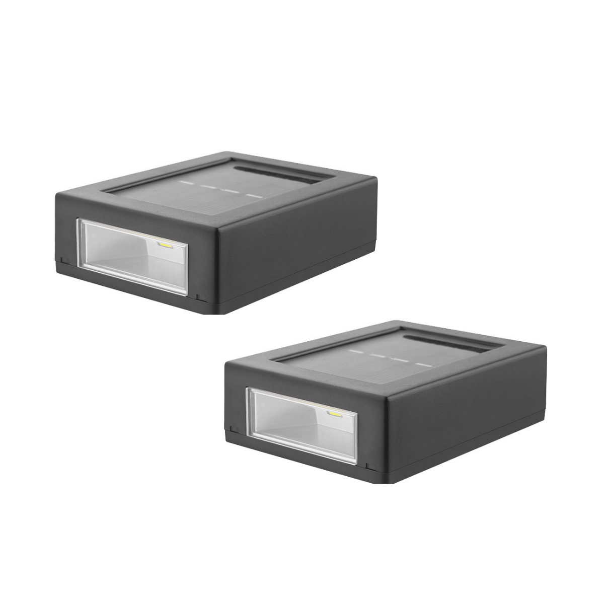 4 Mini Luminária Led Arandela Slim Solar IP65 De Sobrepor Luz Branco Quente 2 Fachos Com Direção Par - 7