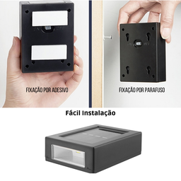 4 Mini Luminária Led Arandela Slim Solar IP65 De Sobrepor Luz Branco Quente 2 Fachos Com Direção Par - 3