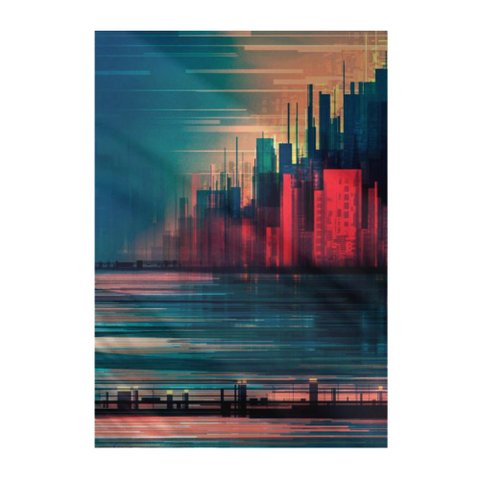 Quadro Decorativo Abstrato - Silhueta Urbana Elegante