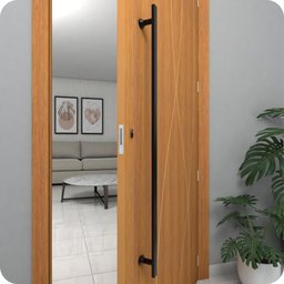 Puxador De Porta Preto Inox Vidro Pivotante 1 metro M.S - 5