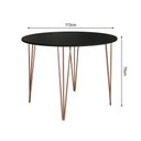 Ver imagem 3 de Mesa Jantar Redonda Preta Elen 110cm Hairpin com 4 Cadeiras Katrina Cobre Preto