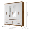 Ver imagem 2 de Guarda Roupa 8 Portas Com Espelho 4 Gavetas Naturale Branco