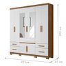 Guarda Roupa 8 Portas Com Espelho 4 Gavetas Naturale Branco - 2