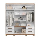 Ver imagem 3 de Guarda Roupa 8 Portas Com Espelho 4 Gavetas Naturale Branco