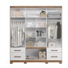 Guarda Roupa 8 Portas Com Espelho 4 Gavetas Naturale Branco - 3