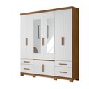 Ver imagem 4 de Guarda Roupa 8 Portas Com Espelho 4 Gavetas Naturale Branco
