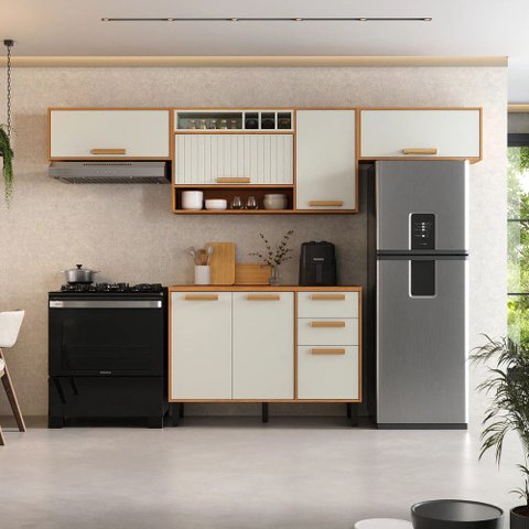 Cozinha Compacta 4 Peças 7 Portas 2 Gavetas com Tampo Napoles Itatiaia
