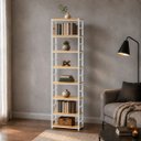 Ver imagem 1 de Estante Multiuso Organizador Livreiro Estilo Industrial 180x60 Branco Natural