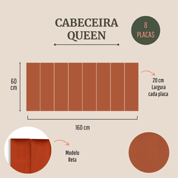 Cabeceira Queen Modulada Reta Cama Box Veludo Terracota - 2
