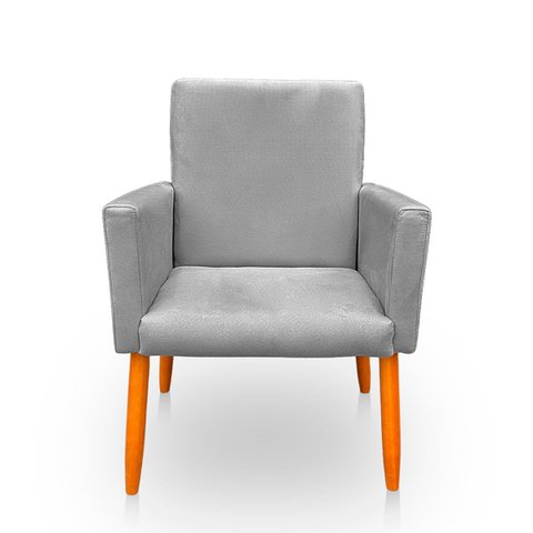 Poltrona Cadeira para Sala Confortável e Minimalista Nina Suede