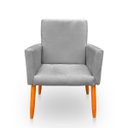 Ver imagem 1 de Poltrona Cadeira para Sala Confortável e Minimalista Nina Suede
