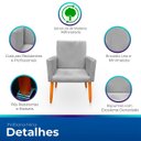Ver imagem 3 de Poltrona Cadeira para Sala Confortável e Minimalista Nina Suede
