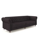 Ver imagem 2 de Sofá Living Sala de Estar Stanford Chesterfield 3 Lugares 240cm Pés de Madeira Couro Borgonha G58 -