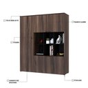 Ver imagem 3 de Armário Alto com Nichos e 05 Portas 161,5x135x42cm Wlan135 Nogal - Preto