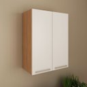 Ver imagem 1 de Armário Aéreo Multiuso Cozinha 60cm 2 Portas Freijó Branco Cz3141
